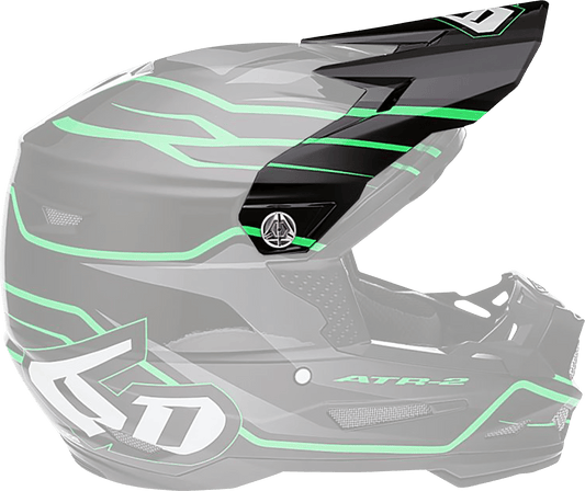 6D Helmets ATR-2 Visor - Phase Black Green by 6D Helmets Part 72-6101 - Kelly Motorsports