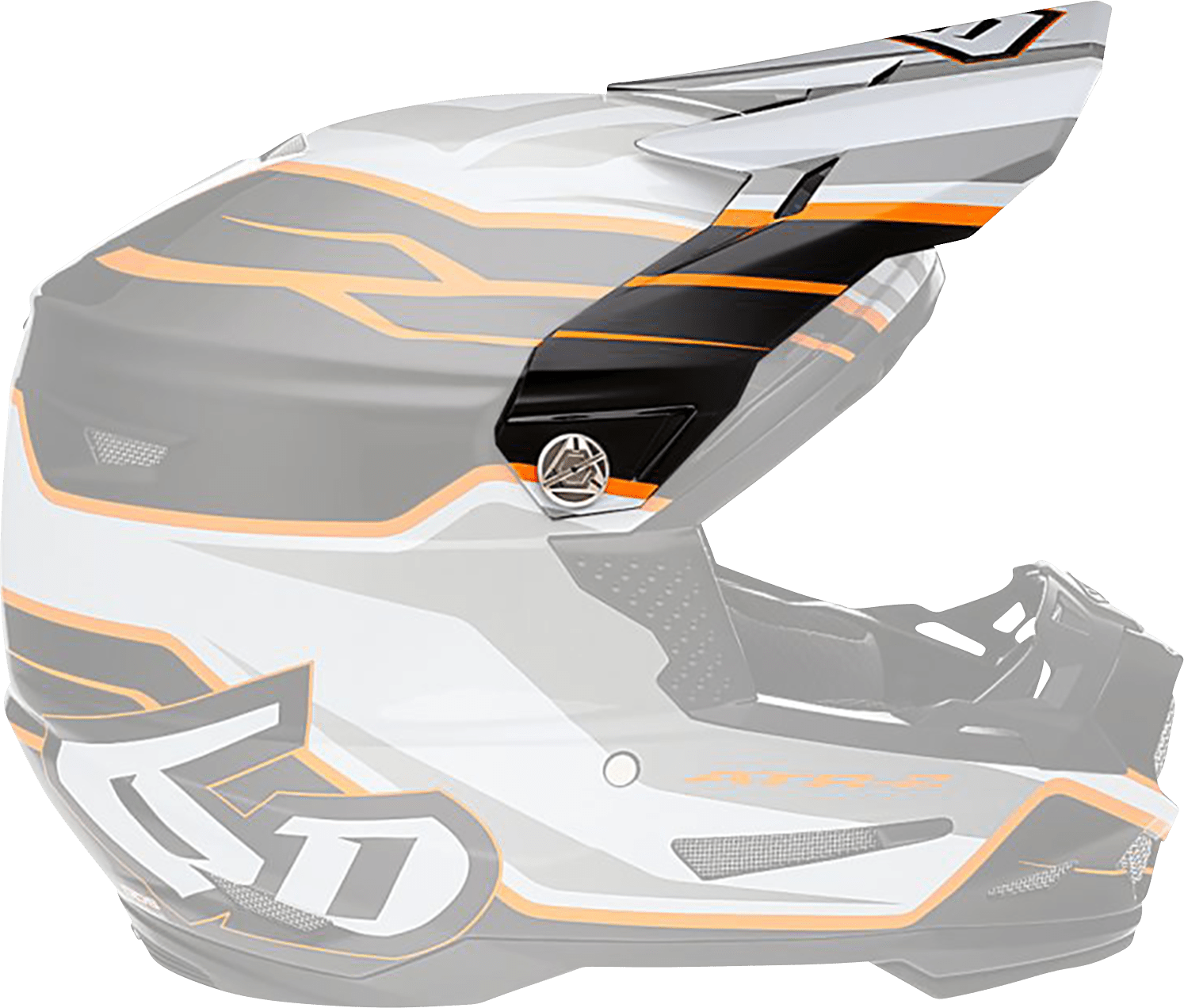 6D Helmets ATR-2 Visor - Phase White Orange 72-6100 - Kelly Motorsports