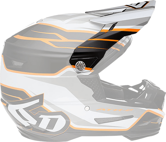 6D Helmets ATR-2 Visor - Phase White Orange 72-6100 - Kelly Motorsports