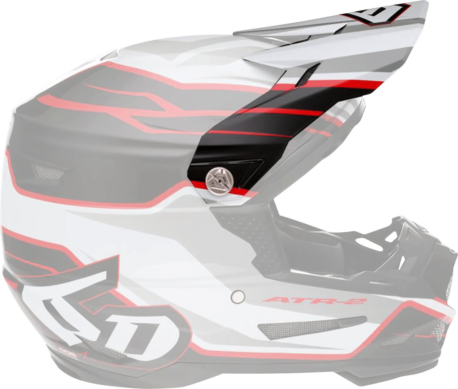 6D Helmets ATR-2 Visor - Phase White Red (Part Number 72-6099) - Kelly Motorsports