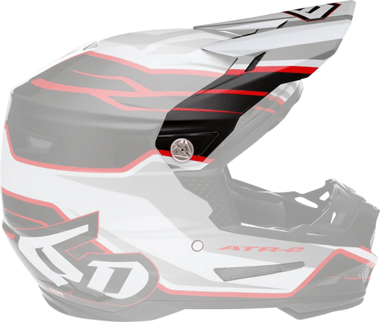 6D Helmets ATR-2 Visor - Phase White Red (Part Number 72-6099) - Kelly Motorsports