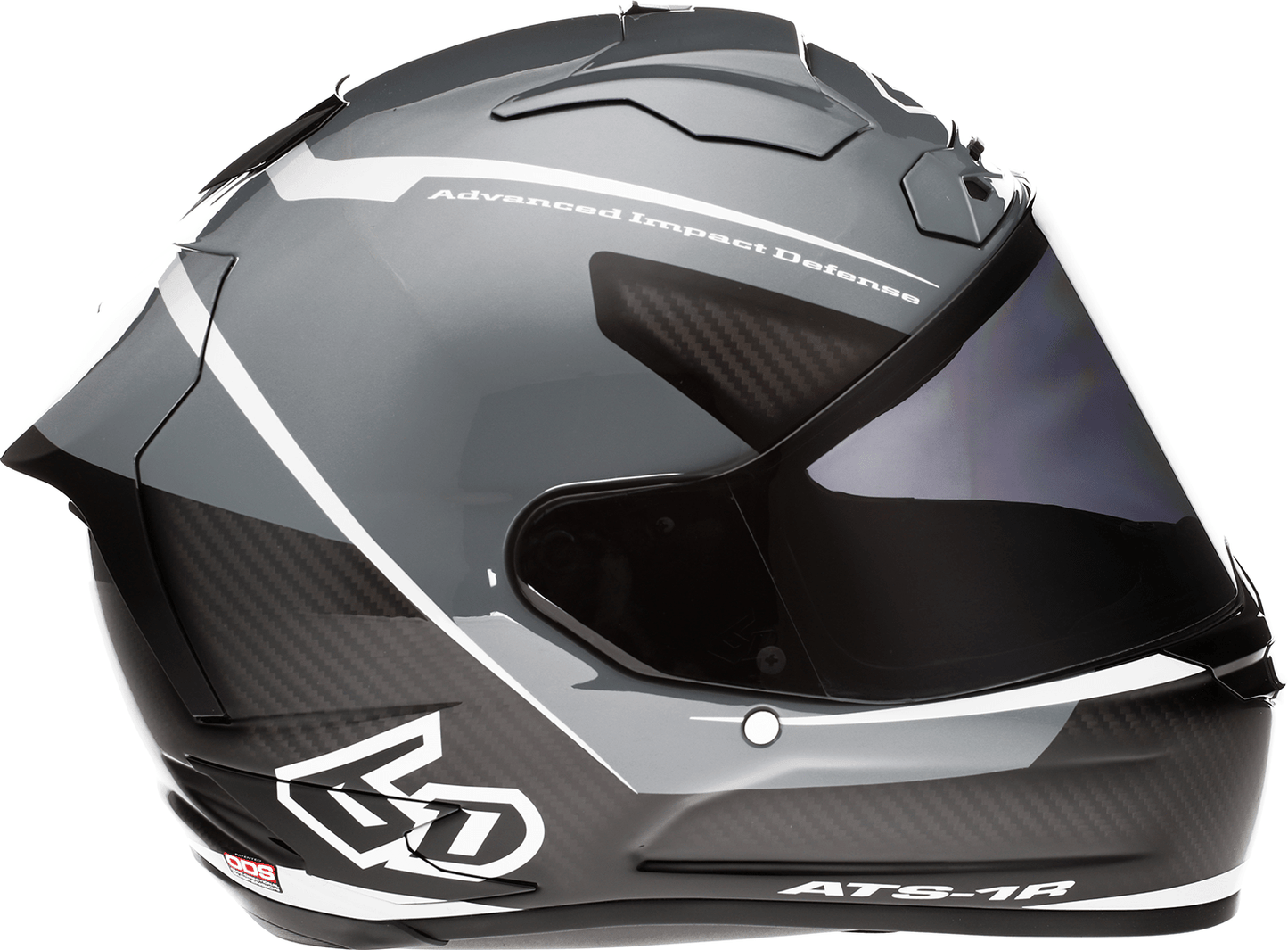 6D Helmets ATS-1R Alpha Silver Helmet 2XL with Advanced Safety and Ventilation Features - Kelly Motorsports