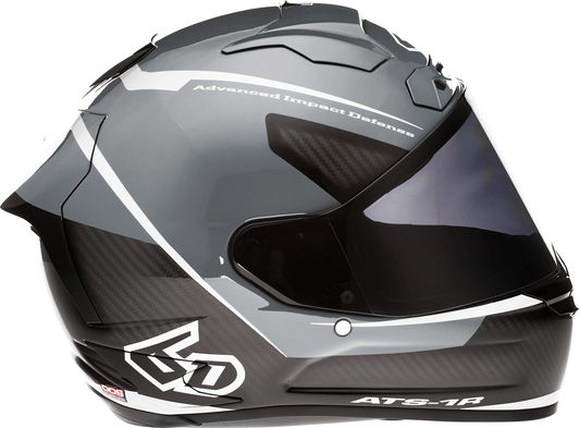 6D Helmets ATS-1R Alpha Silver Helmet 2XL with Advanced Safety and Ventilation Features - Kelly Motorsports