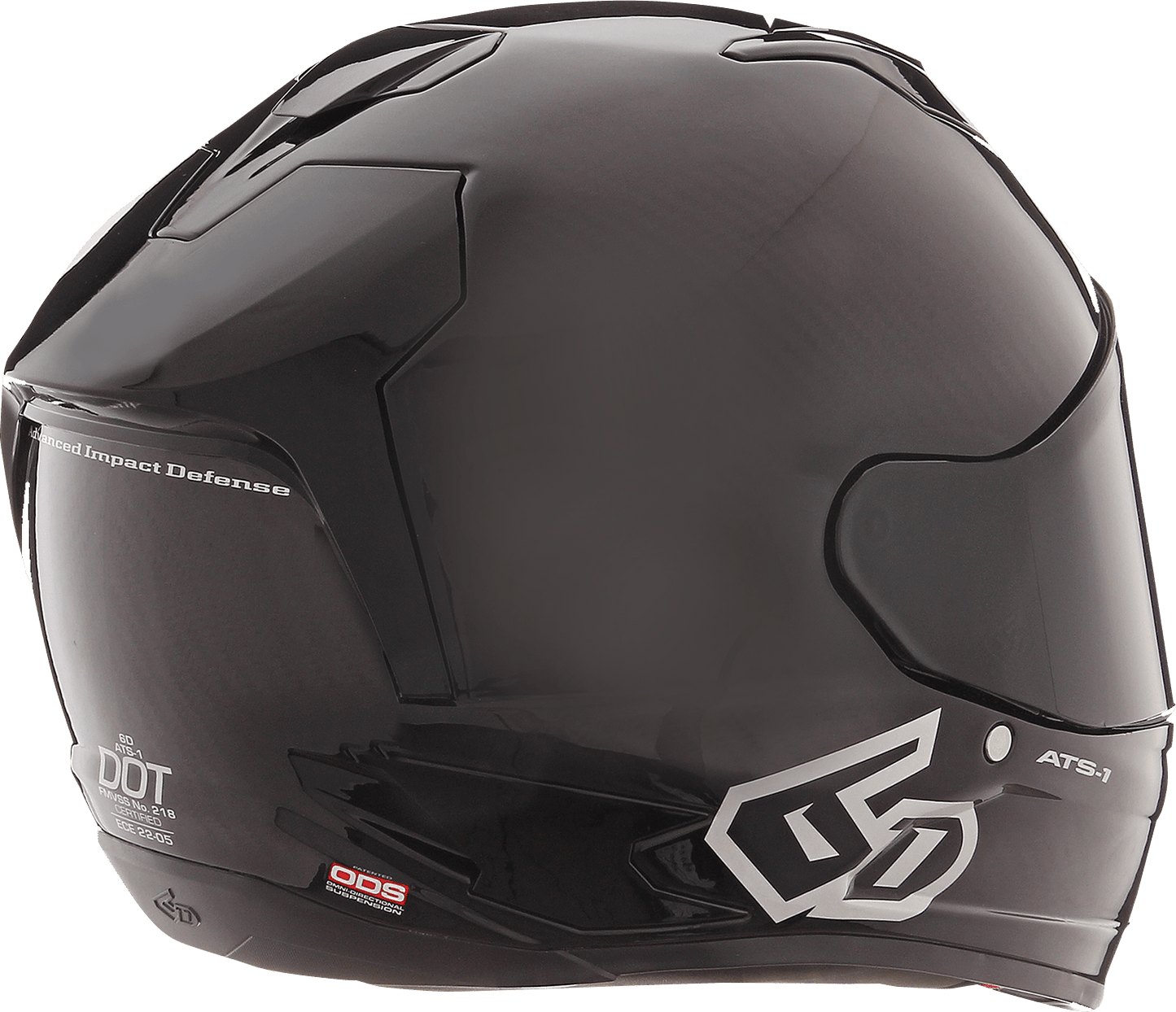 6D Helmets ATS-1R Gloss Black 2XL Motorcycle Helmet with Omni-Directional Suspension Technology - Kelly Motorsports