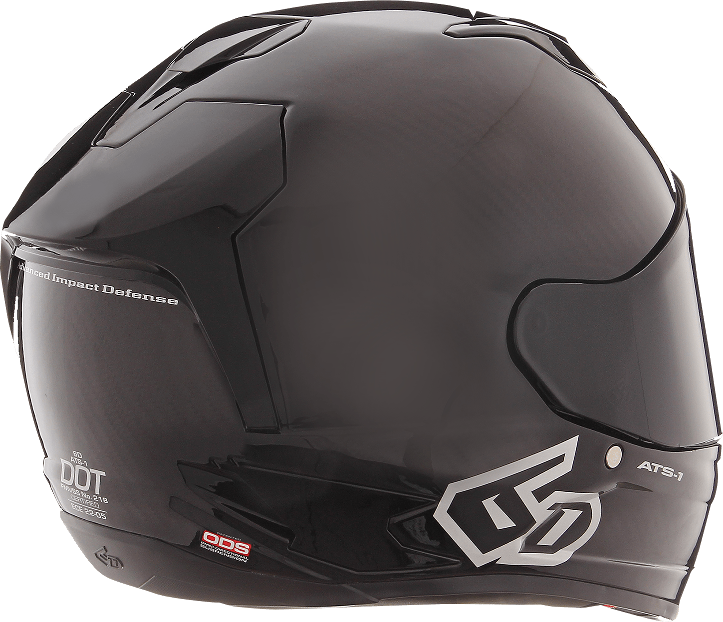 6D Helmets ATS-1R Gloss Black 2XL Motorcycle Helmet with Omni-Directional Suspension Technology - Kelly Motorsports