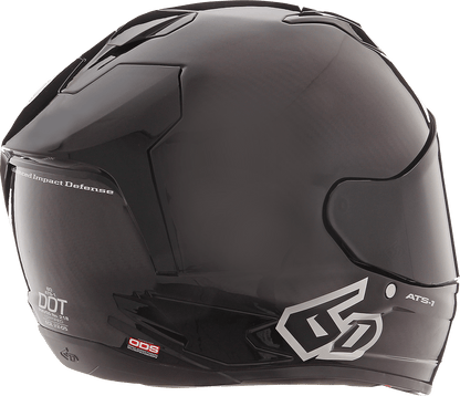 6D Helmets ATS-1R Gloss Black 2XL Motorcycle Helmet with Omni-Directional Suspension Technology - Kelly Motorsports