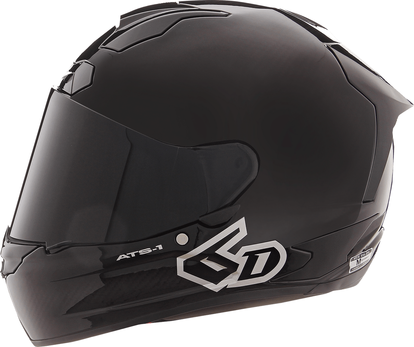 6D Helmets ATS-1R Gloss Black 2XL Motorcycle Helmet with Omni-Directional Suspension Technology - Kelly Motorsports