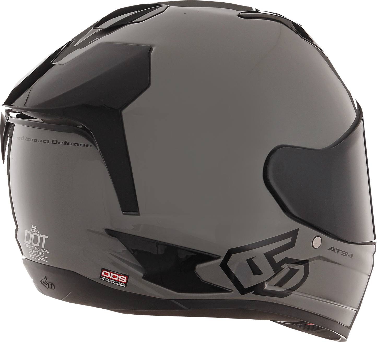 6D Helmets ATS-1R Gloss Gray Motorcycle Helmet, XL ? Advanced Impact Safety and Ventilation - Kelly Motorsports