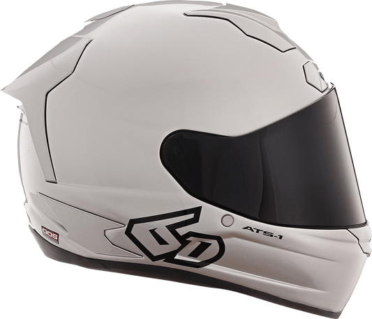 6D Helmets ATS-1R Gloss Silver Helmet - Large with Advanced Safety and Ventilation Features - Kelly Motorsports