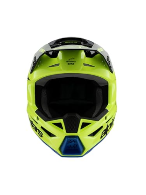 Alpinestars S-M3 Youth Moto Helmet (Yellow Fluo/Black/Blue, Youth Small)
