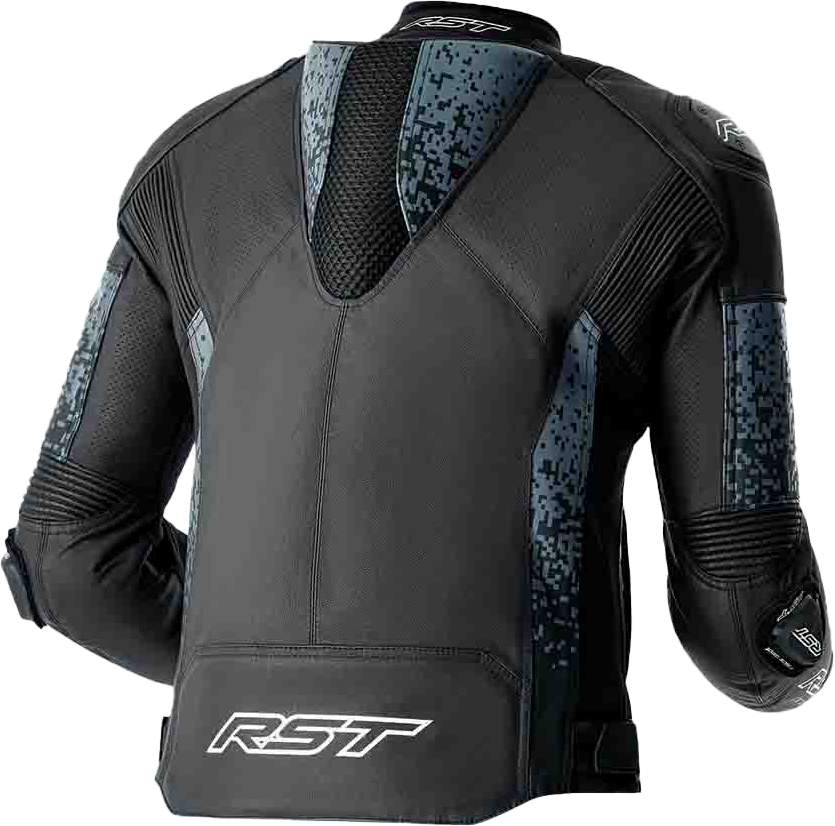 RST Ps Supersport K D3O Leather Motorcycle Jacket – Grey/Black, Size Small