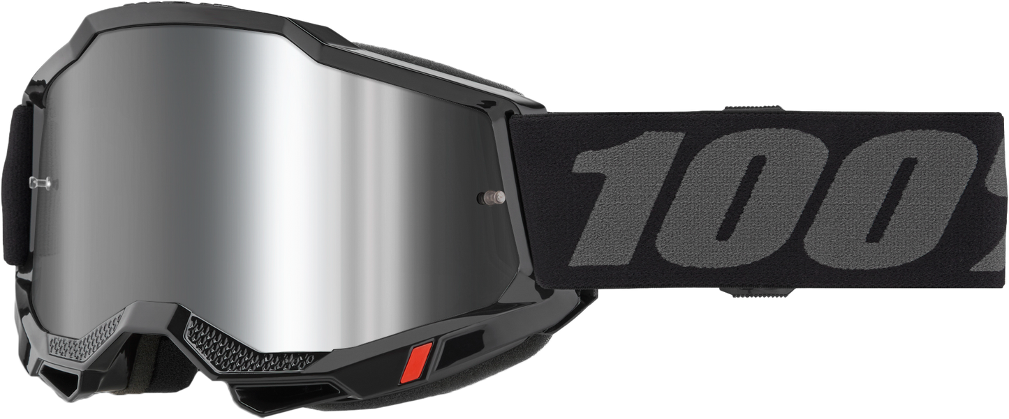 100-Percent Accuri 2 Goggle Black Mirror Silver Lens – Premium Performance Cycling Eye Protection