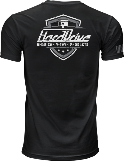 HARDDRIVE SHIELD TEE BLACK/WHITE 3X