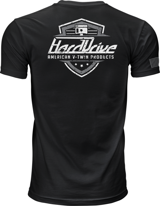 HARDDRIVE SHIELD TEE BLACK/WHITE 3X