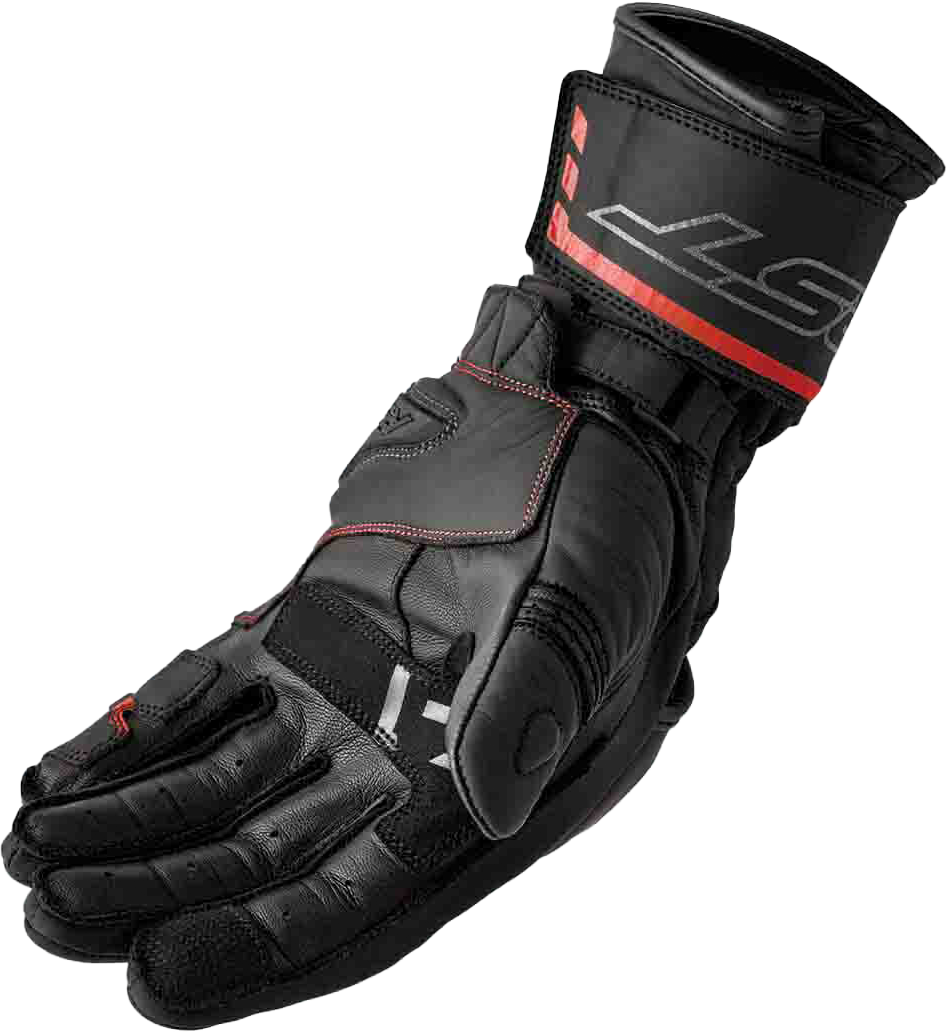 RST S1 Leather Gloves Men’s and Ladies’ Fit with Carbon and TPR Protection - Black and Red, Small