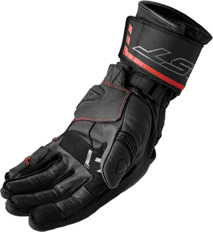 RST S1 Leather Gloves Men’s and Ladies’ Fit with Carbon and TPR Protection - Black and Red, Small