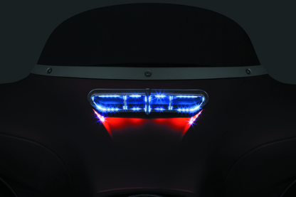 Kuryakyn Tracer LED Fairing Vent Accent for Harley-Davidson Touring Bikes - Chrome Finish with White LED Lighting
