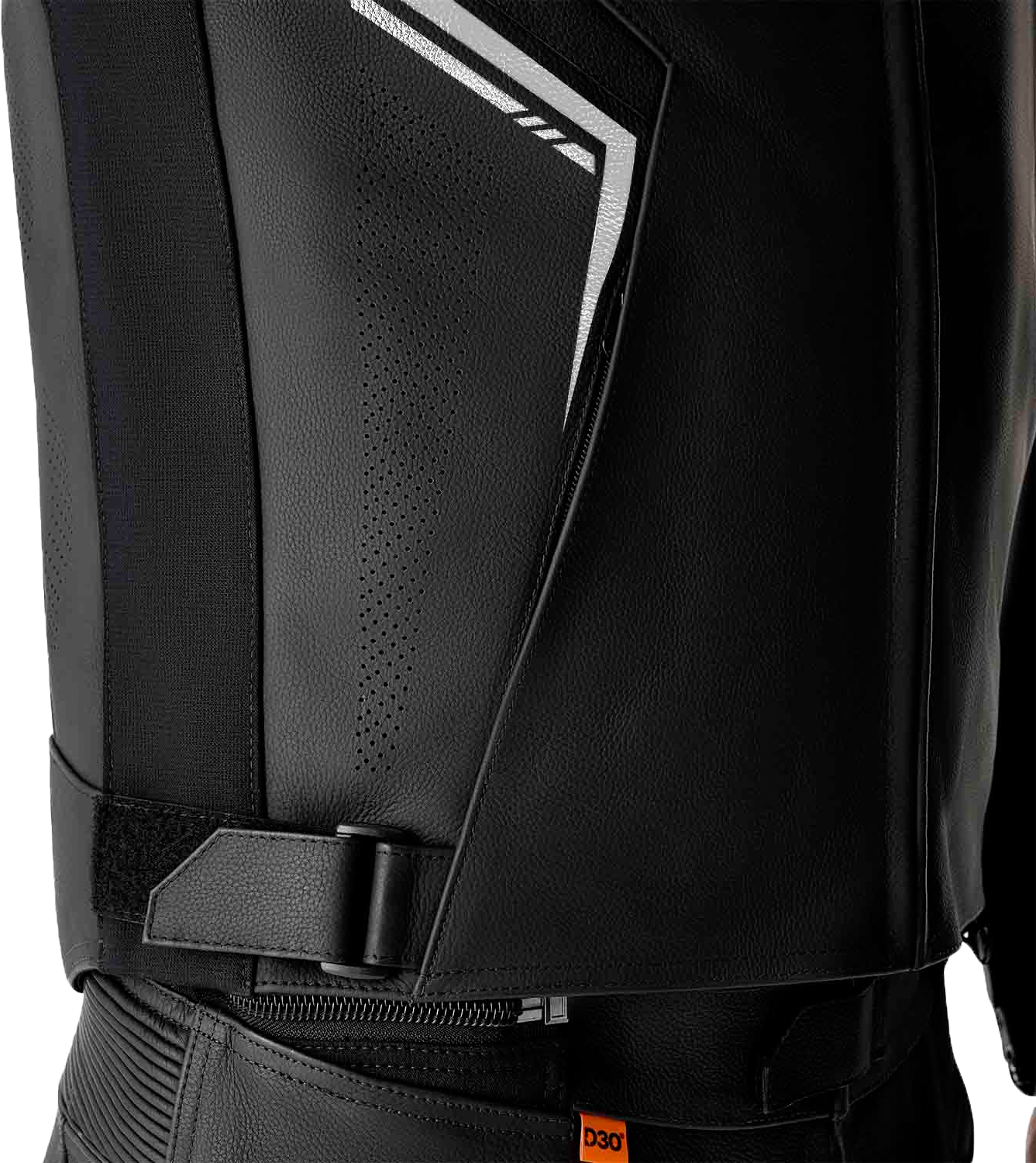 RST S1 D3o Leather Jacket in Black and White, Extra Small - Part Number 103605WHI-38
