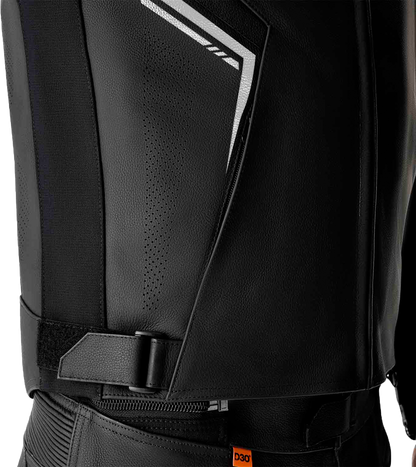 RST S1 D3o Leather Jacket in Black and White, Extra Small - Part Number 103605WHI-38