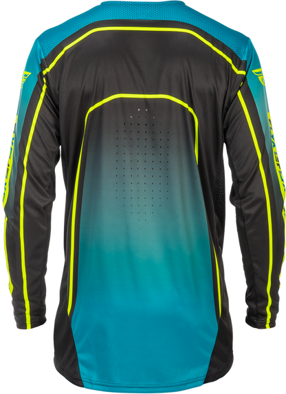 Fly Racing Youth Rayce Bicycle Jersey Teal/Black/Lime YM - Long Sleeve Performance Bike Jersey