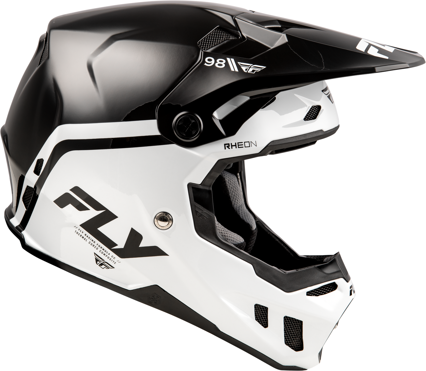 FLY RACING YOUTH FORMULA CC OBJECTIVE HELMET BLACK/WHITE YL'YL