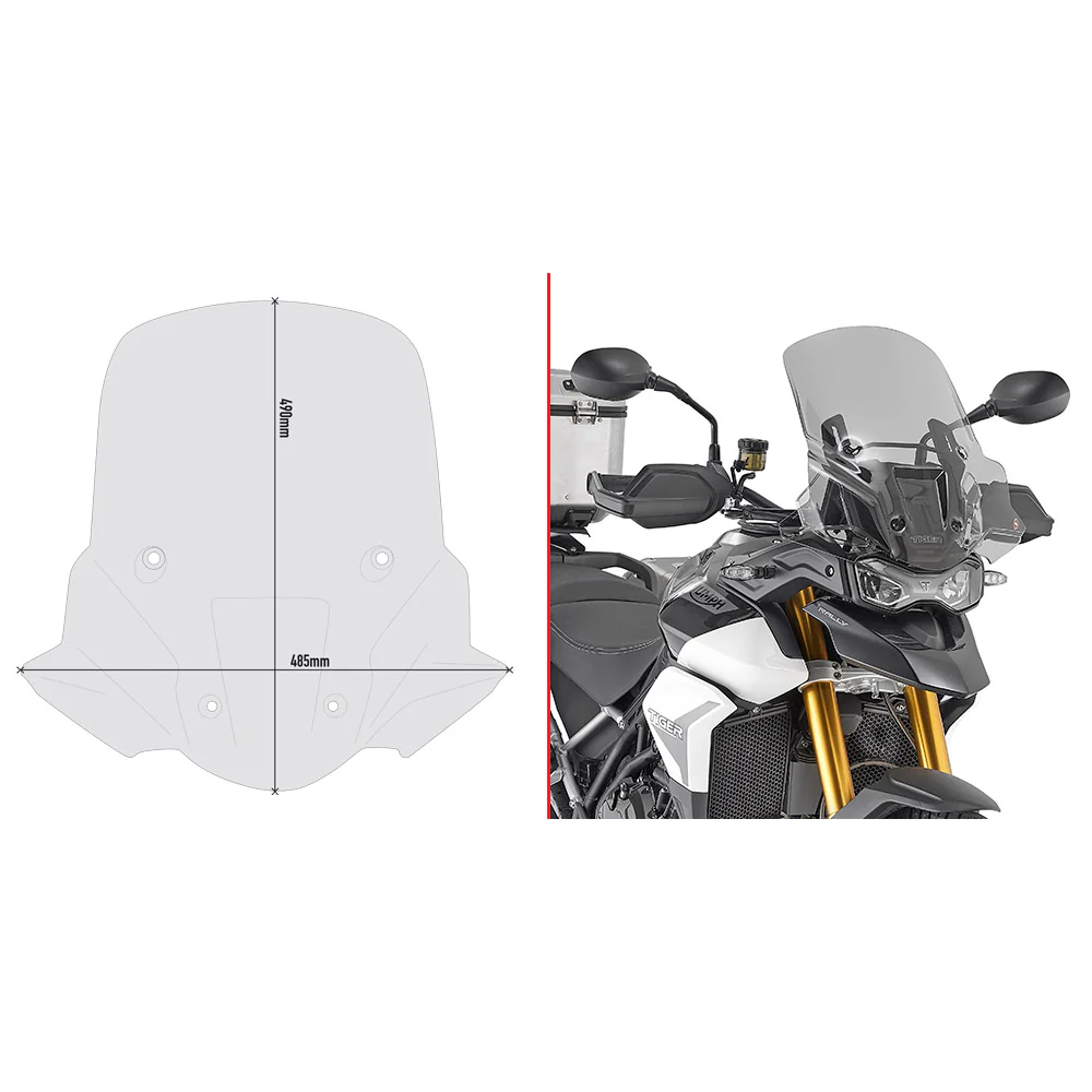 GIVI D6415S Smoke Windshield for Motorcycles – OEM Replacement, Aerodynamic Design