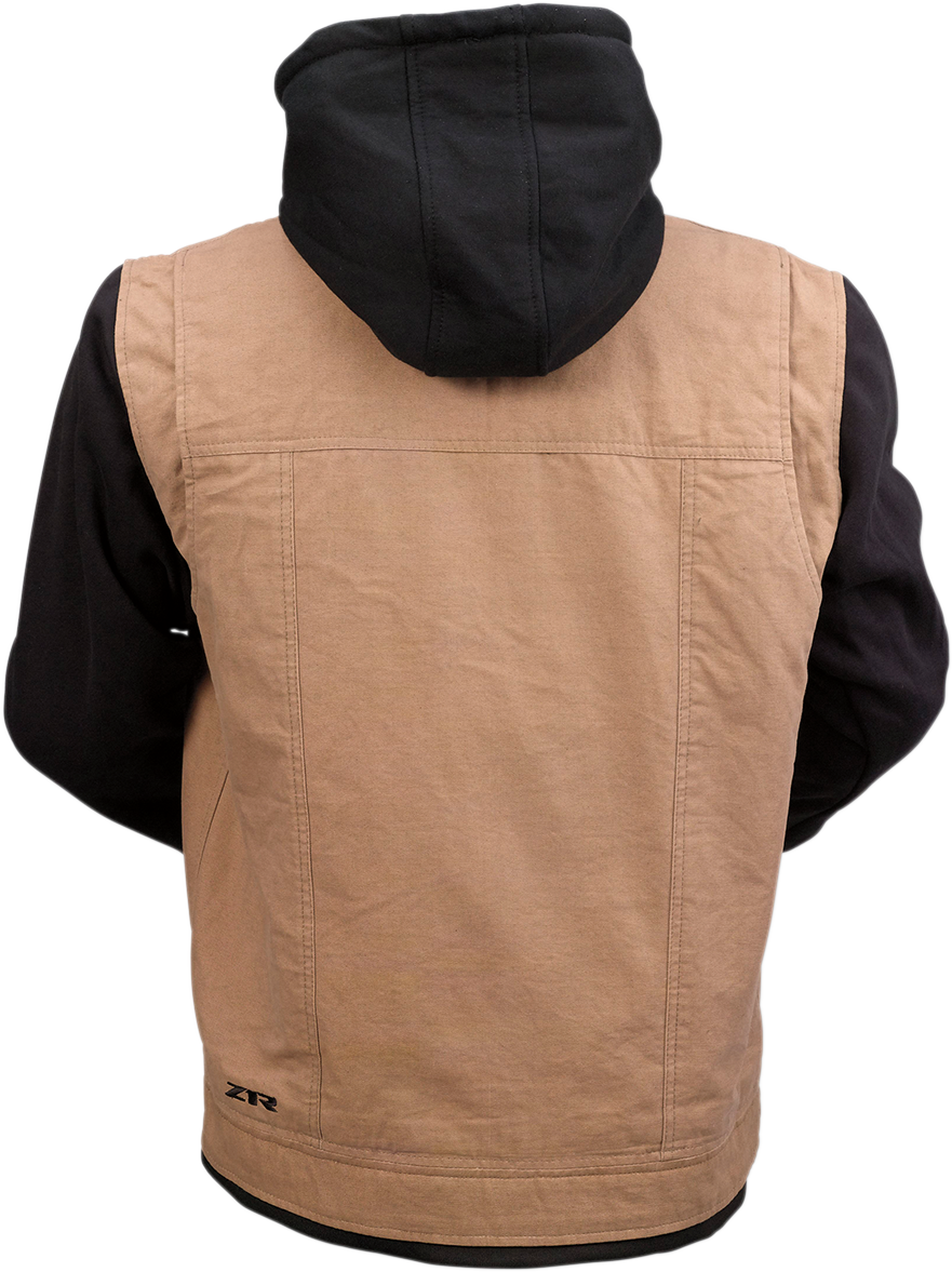 Z1R Jayrod Jacket Tan/Black Small - Heavyweight Canvas and Cotton Fleece Motorcycle Jacket