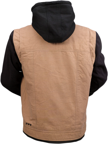 Z1R Jayrod Jacket Tan/Black Small - Heavyweight Canvas and Cotton Fleece Motorcycle Jacket