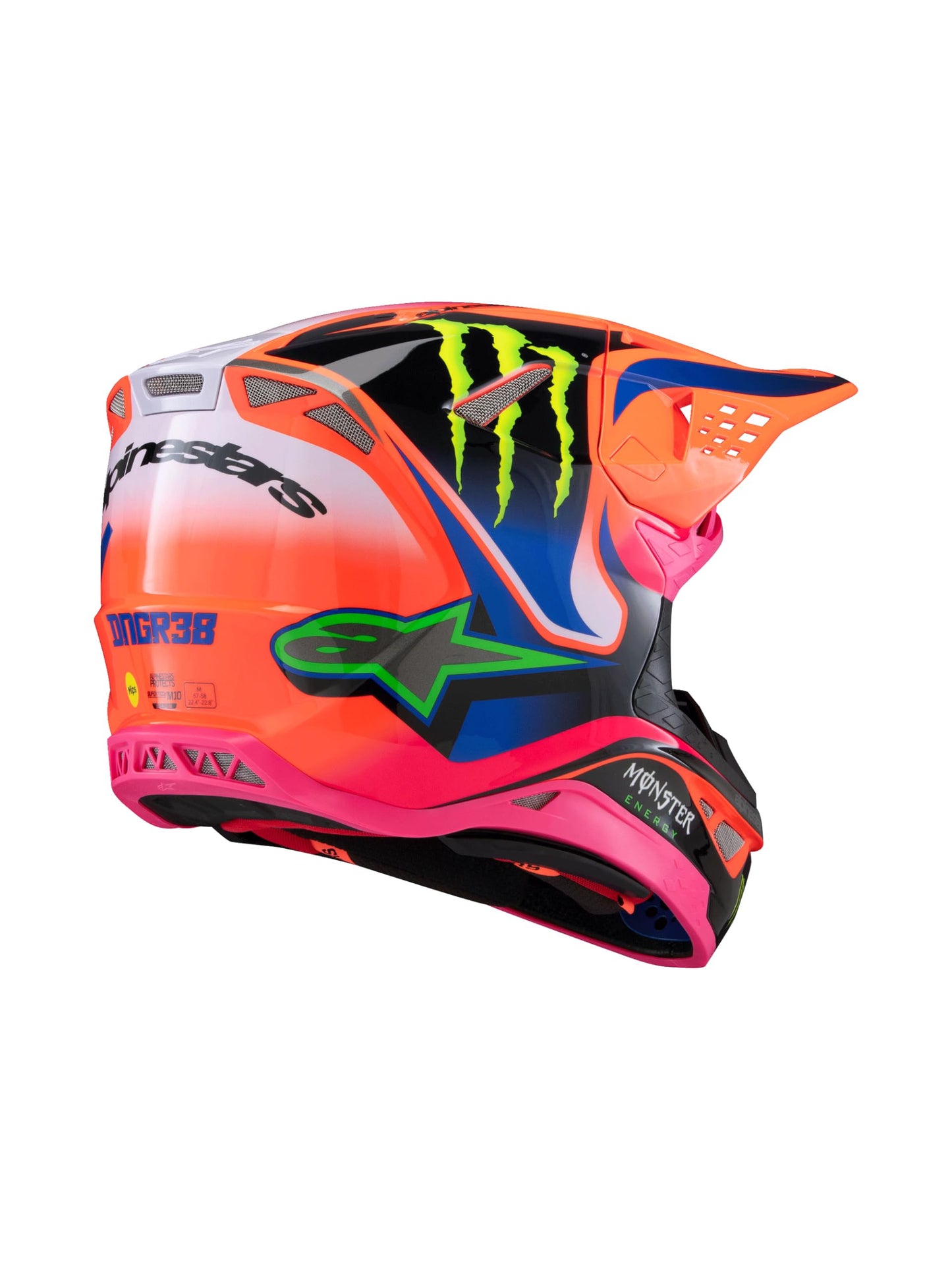 Alpinestars - S-M10 Deegan Helmet Orng Flo/Prpl/Pnk Fluo Sm (8300425-433- S)
