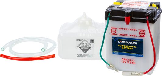 Fire Power CB2.5L-C 12V Heavy Duty Battery with Acid for Honda XL125S and MB5