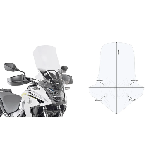 GIVI D1171ST Windshield for Motorcycles - Clear, Specific Fit