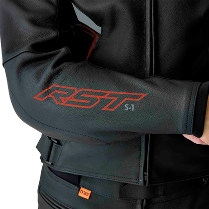 RST S1 D3o Leather Jacket Black, Gray & Red XL – Stylish Motorcycle Gear