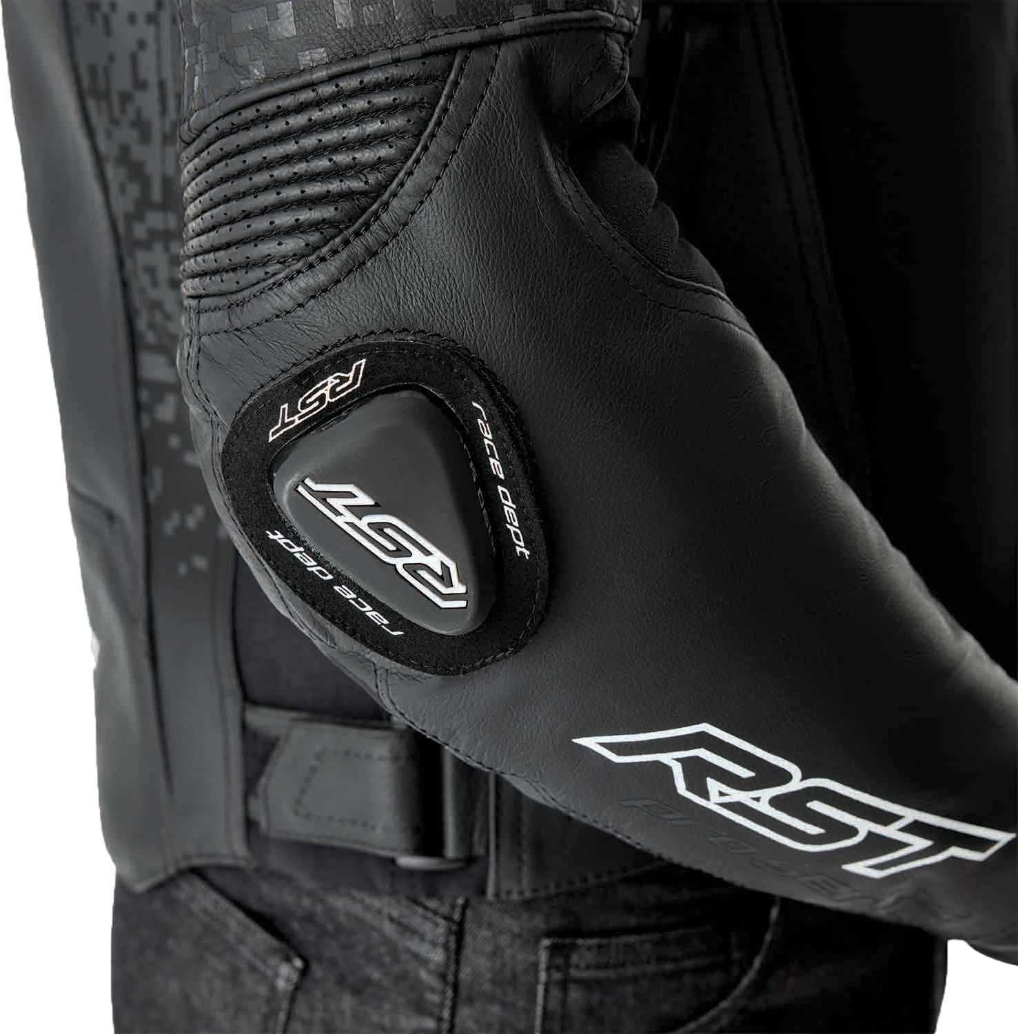 RST Supersport K D3O Leather Motorcycle Jacket - Black, Large