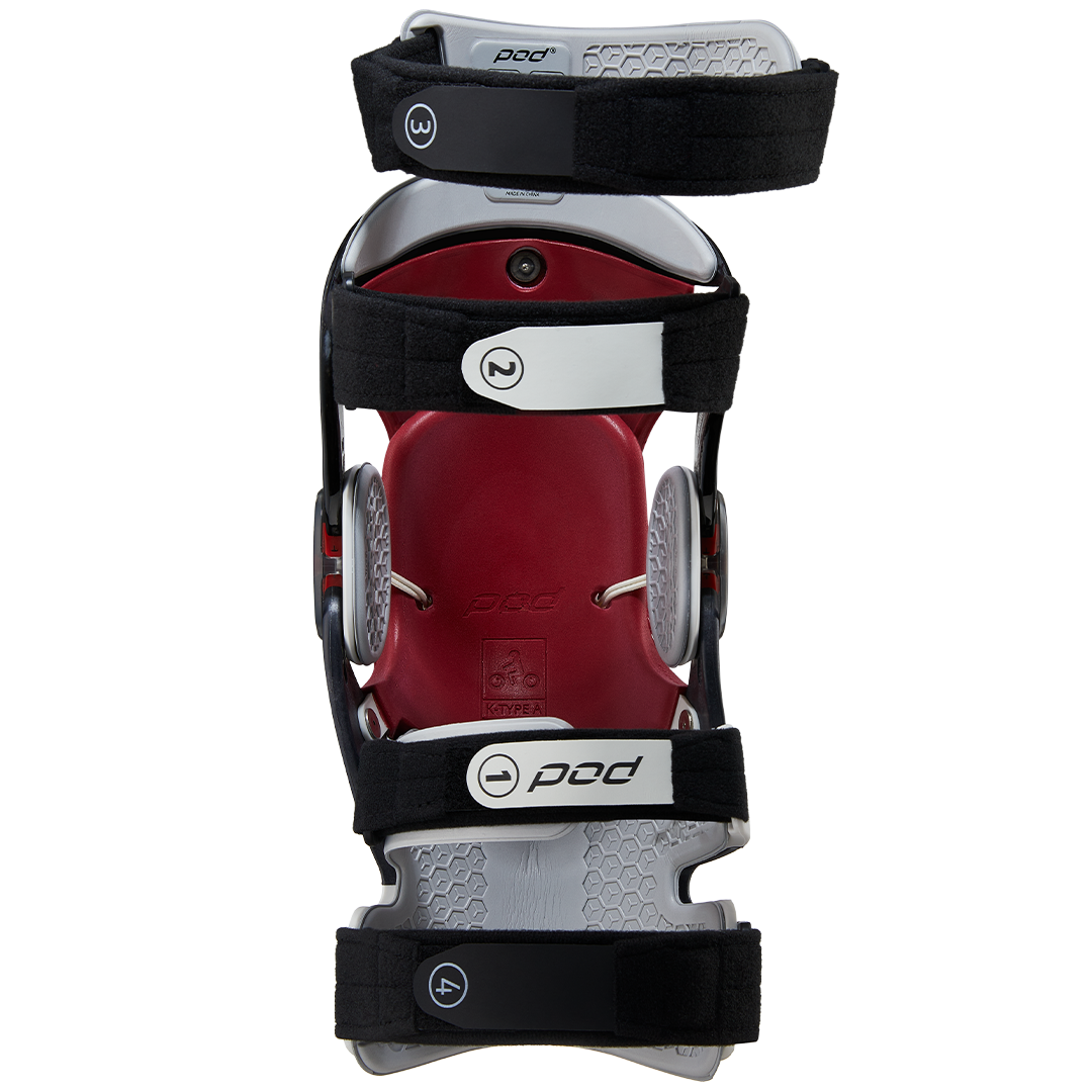 POD K8 3.0 Carbon Knee Brace for Right Leg - Carbon and White, Model K830-CLT-RT-2X