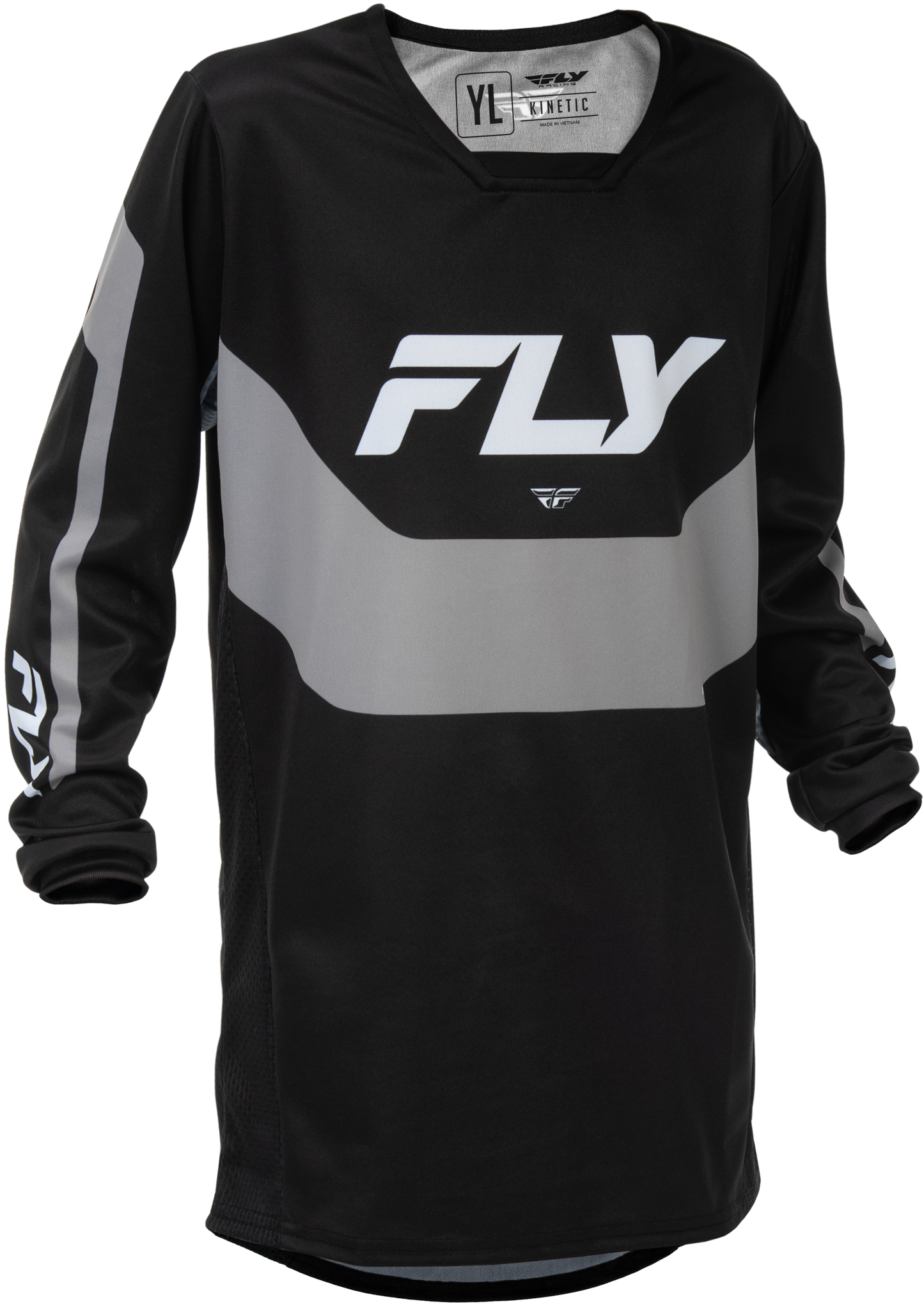 FLY RACING YOUTH KINETIC JERSEY BLACK/GREY YM'YM