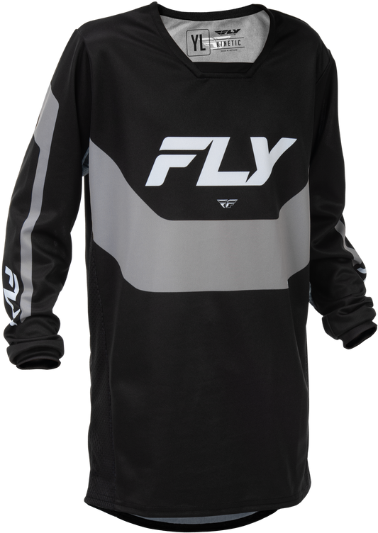FLY RACING YOUTH KINETIC JERSEY BLACK/GREY YM'YM