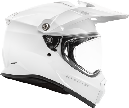 Fly Racing Trekker Solid Helmet White XS - DOT & ECE Approved Motorcycle Helmet with Sunshade and Advanced Ventilation