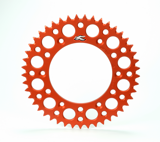 Renthal Aluminum Rear Sprocket 46 Tooth for Gas Gas, Husqvarna, KTM - Orange (Part #192U-420-46GPOR)
