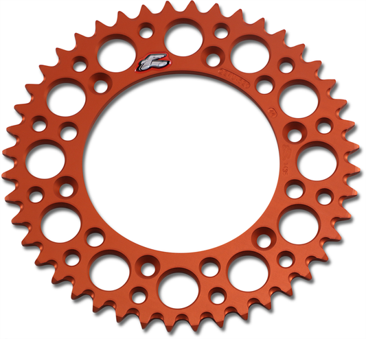 RENTHAL Rear Sprocket - Aluminum 44 Tooth - Orange, Part Number 224U-520-44GPOR