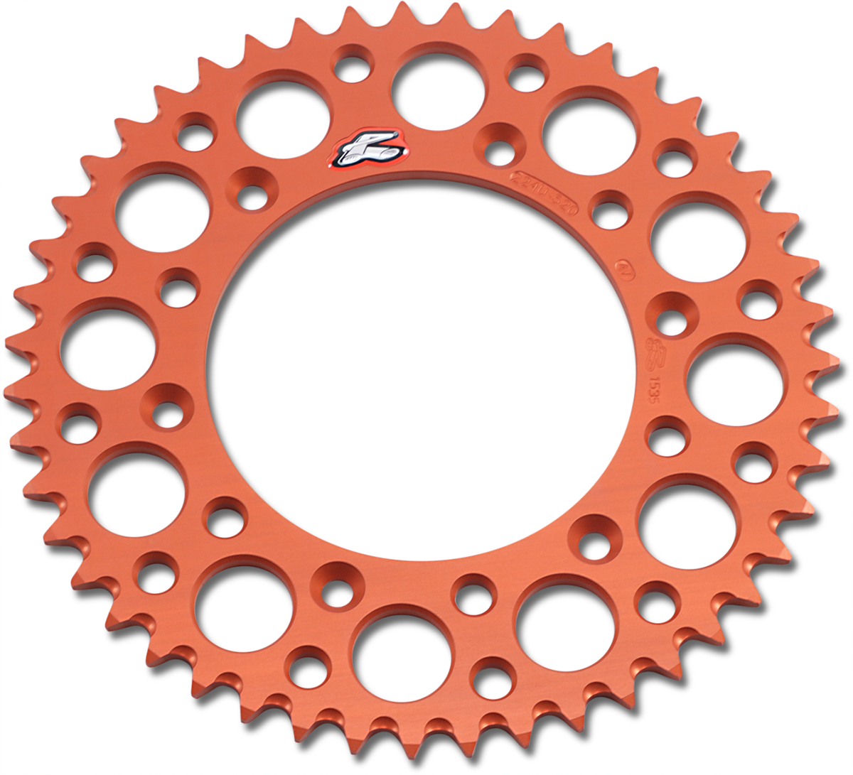 RENTHAL 47-Tooth Aluminum Rear Sprocket - Orange 224U-520-47GPOR