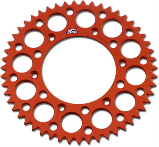 RENTHAL 224U-520-51GPOR Rear Sprocket - 51 Tooth Aluminum Motorcycle Sprocket in Orange