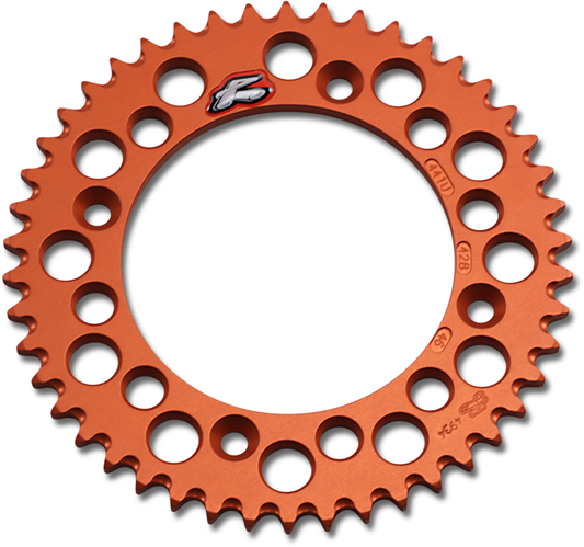 RENTHAL 441U-428-46GPOR Aluminum Rear Sprocket for Gas Gas, Husqvarna, KTM - 46 Tooth, Orange