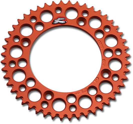 Renthal 48-Tooth Aluminum Rear Sprocket for Gas Gas, Husqvarna, KTM - Orange, Part 441U-428-48GPOR