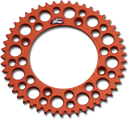 Renthal 441U-428-49GPOR Aluminum Rear Sprocket - 49 Tooth for Gas Gas, Husqvarna, KTM in Orange