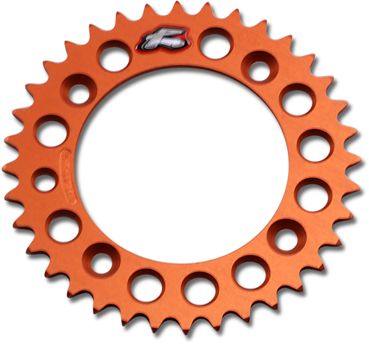Renthal 36-Tooth Aluminum Rear Sprocket for Gas Gas, Husqvarna, KTM - Orange Part 491--415-36P-OR