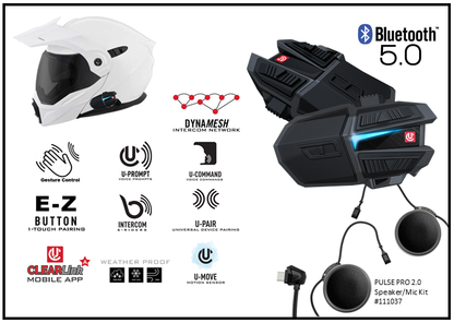 Uclear Motion 6 Dual Motorcycle Bluetooth Communication System by UCLEAR Part 180509