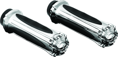 Kuryakyn Zombie Grips Without Throttle Boss for Throttle-By-Wire Chrome - Part Number KUR6298