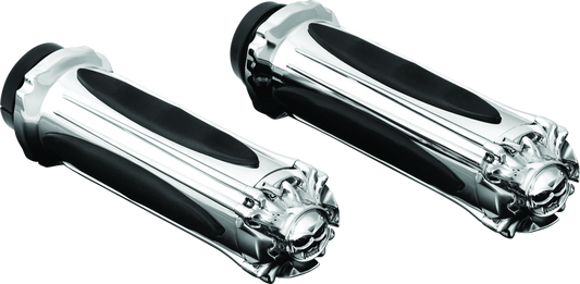 Kuryakyn Zombie Grips Without Throttle Boss for Throttle-By-Wire Chrome - Part Number KUR6298