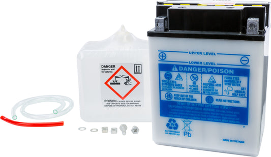 Fire Power CB14A-A2 Heavy Duty 12V Battery with Acid Pack for Polaris ATV and UTV