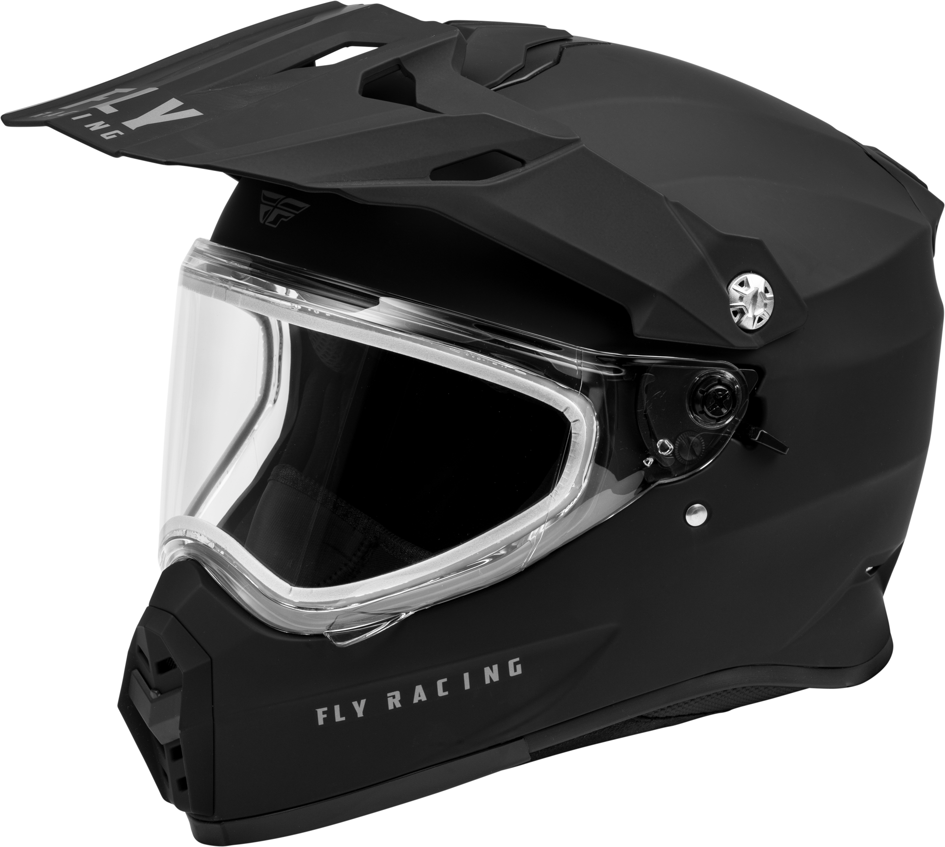 Fly Racing Trekker CW Solid Helmet with Dual Shields in Matte Black